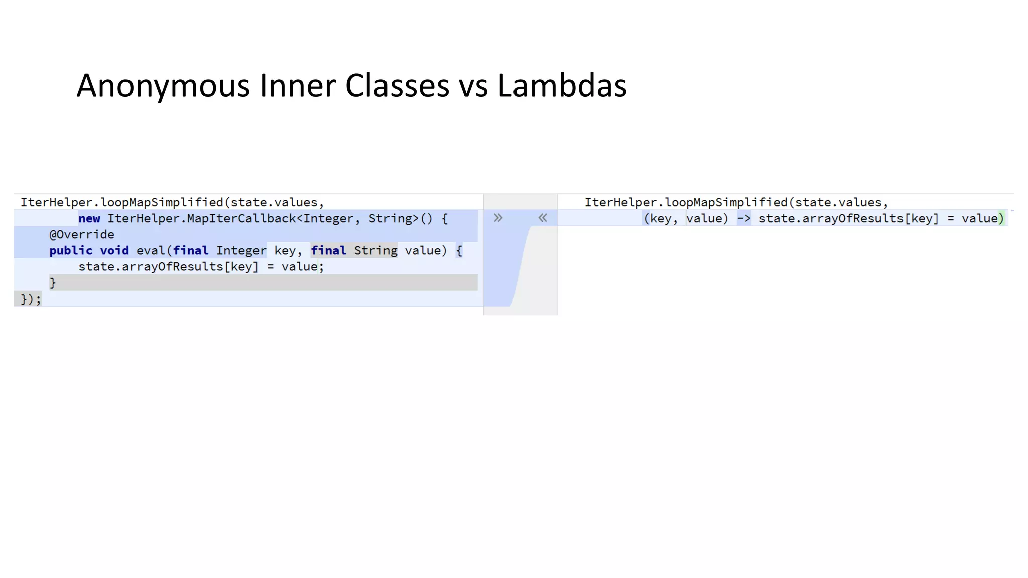 Anonymous Inner Classes vs Lambdas
 