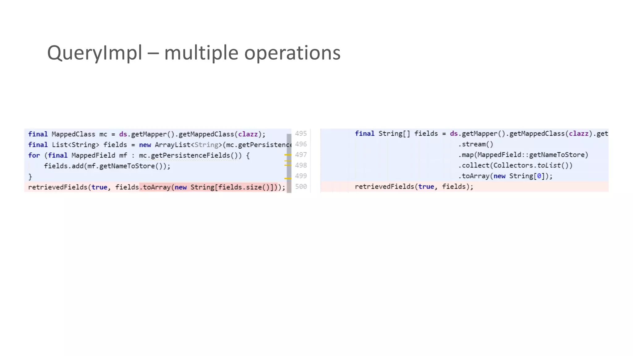 QueryImpl – multiple operations
 