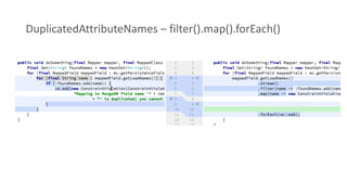 DuplicatedAttributeNames – filter().map().forEach()
 