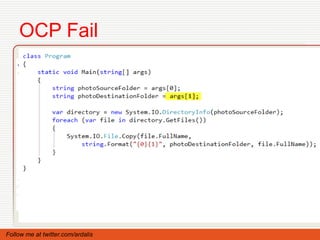OCP Fail




Follow me at twitter.com/ardalis
 