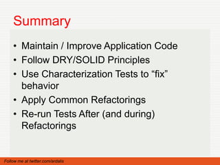 Refactoring with SOLID Principles (FalafelCon 2013) | PPTX