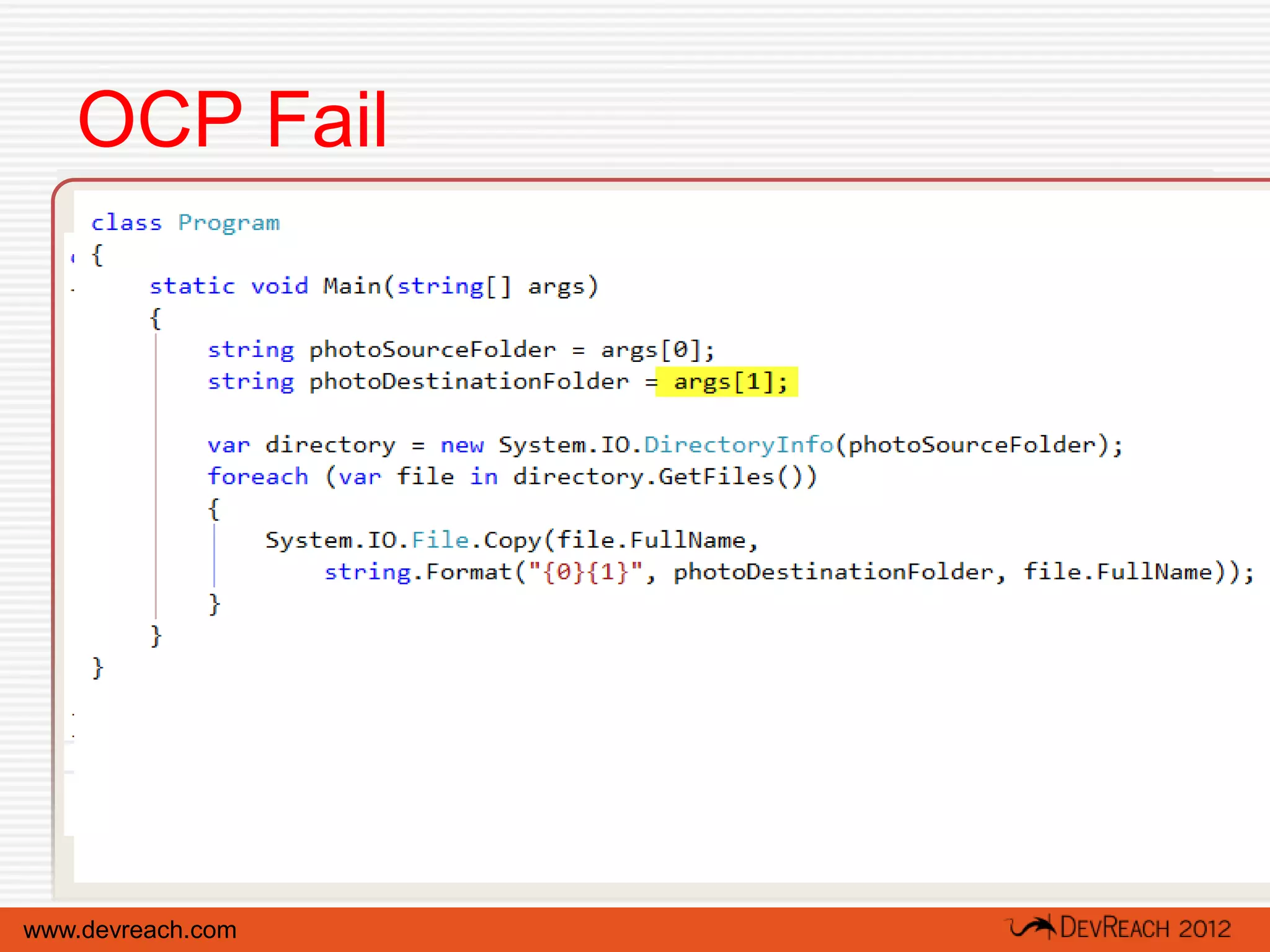 OCP Fail




www.devreach.com
 