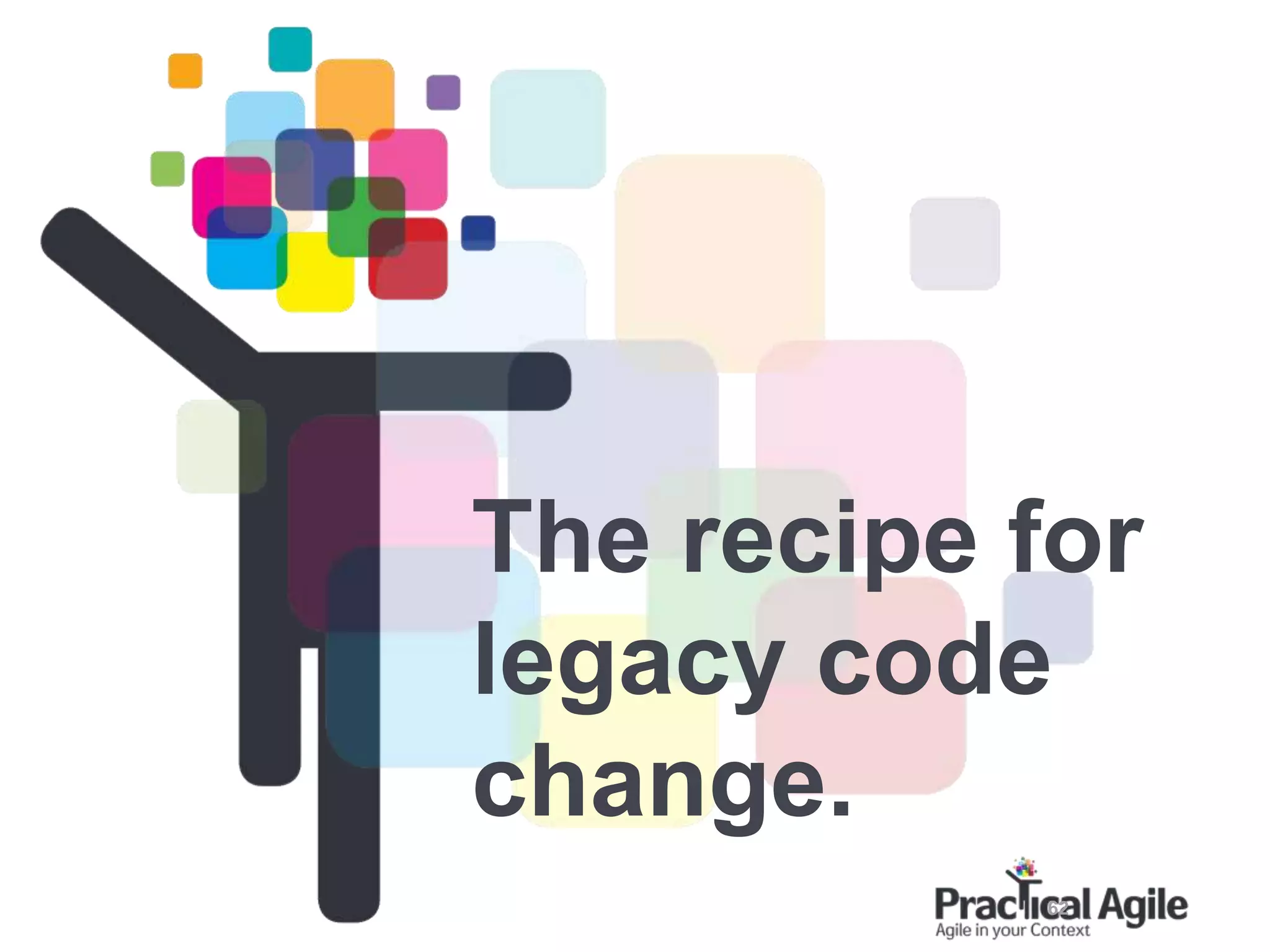 62
The recipe for
legacy code
change.
 
