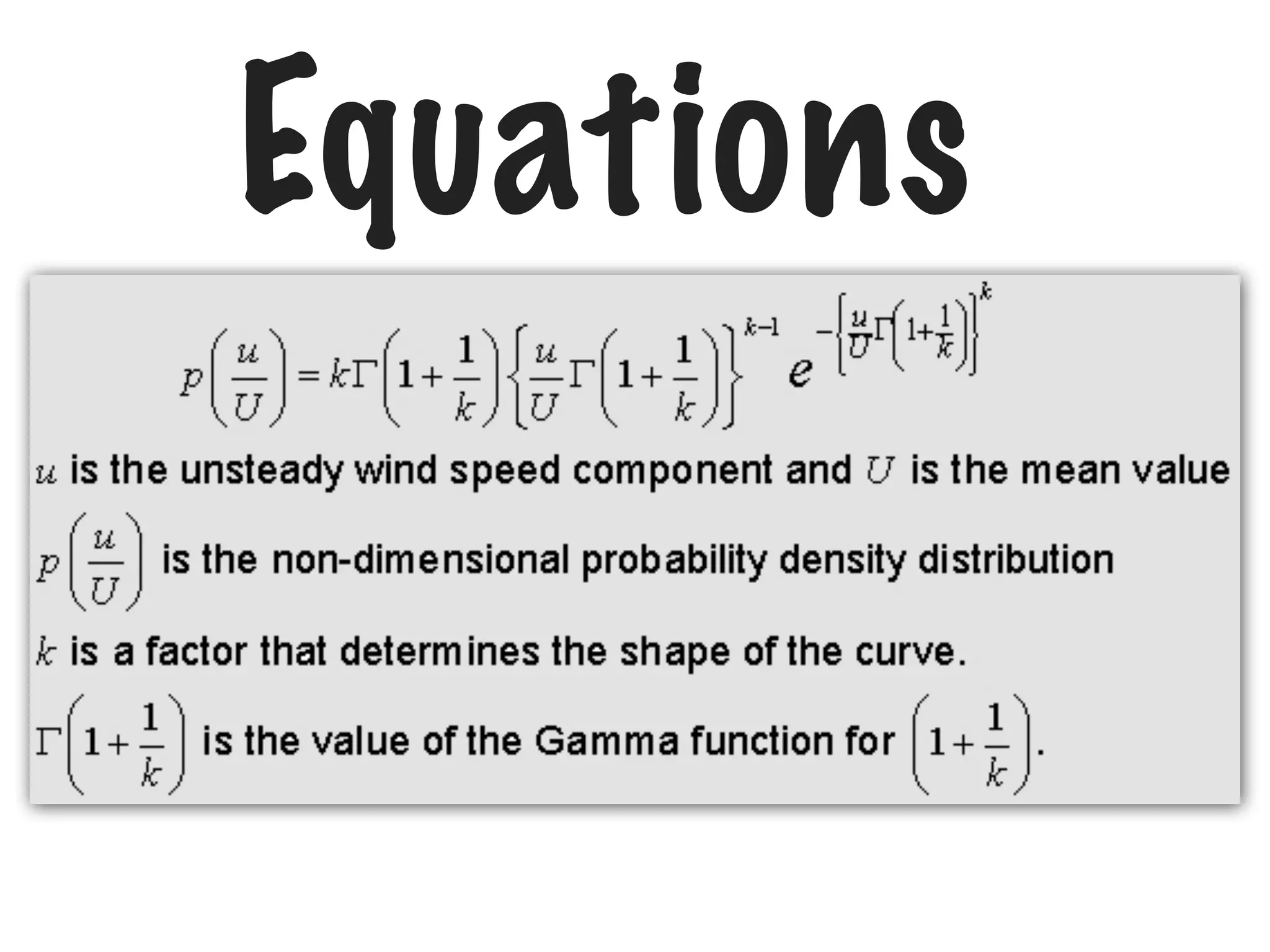 Equations

 