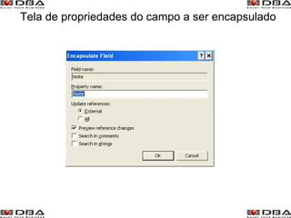 Tela de propriedades do campo a ser encapsulado 