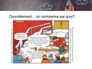 9
Concrètement… on commence par quoi?
 