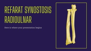 REFARAT SYNOSTOSIS
RADIOULNAR
Here is where your presentation begins
 