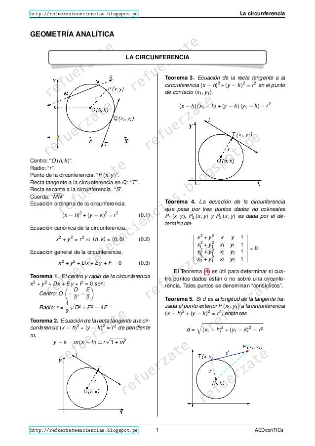 Circunferencia En Geometria Analítica