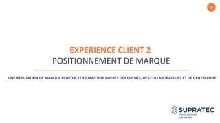 16
UNE REPUTATION DE MARQUE RENFORCEE ET MAITRISE AUPRES DES CLIENTS, DES COLLABORATEURS ET DE L’ENTREPRISE
EXPERIENCE CLIENT 2
POSITIONNEMENT DE MARQUE
 