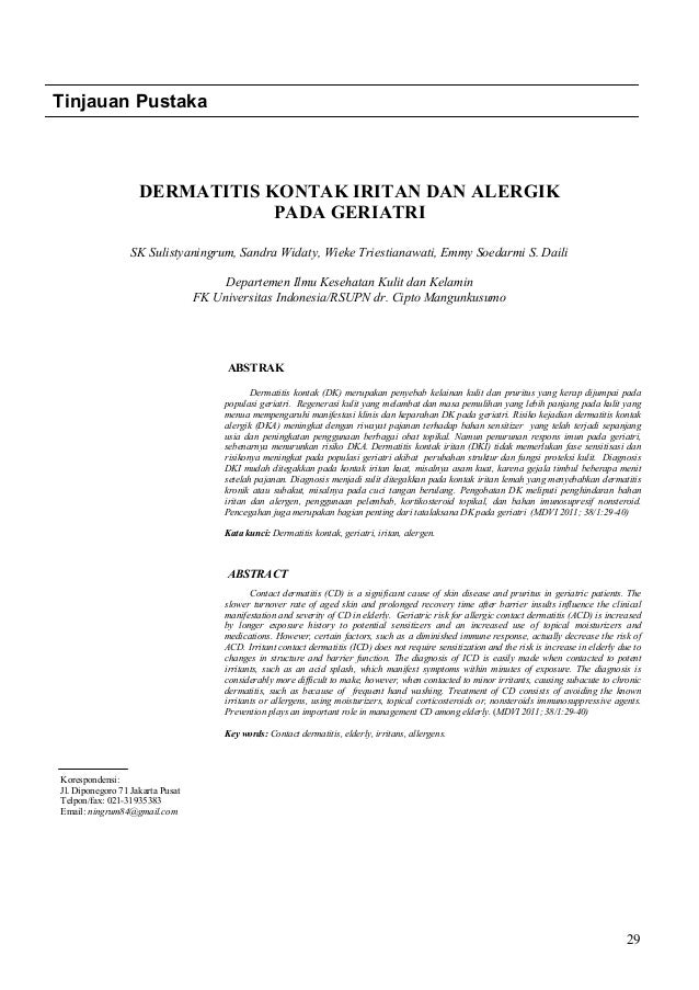 dermatitis kontak, geriatri, DKI, DKA