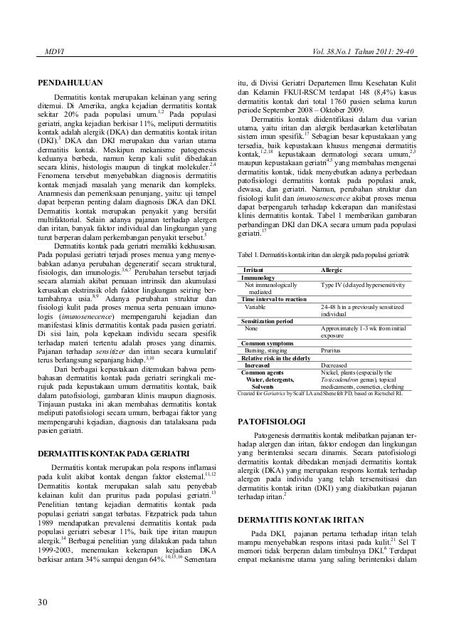 dermatitis kontak, geriatri, DKI, DKA