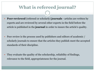 Refereed journal google scholar | PPT