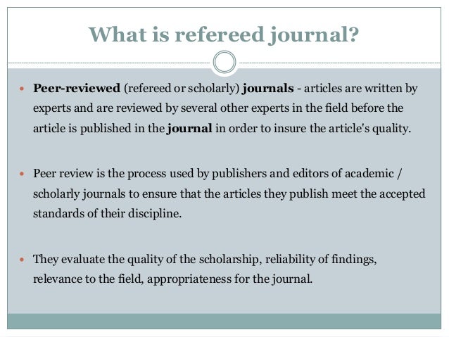 What is a 'non-refereed publication'? - Quora non refereed journal