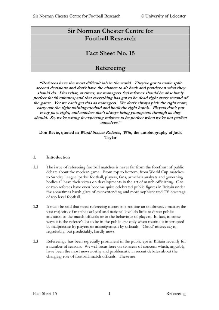 refereeing fact sheet fact sheet example public relations