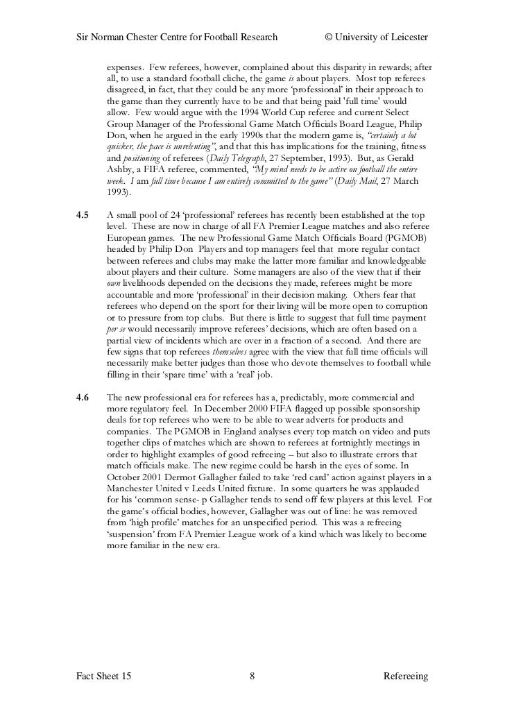 refereeing fact sheet