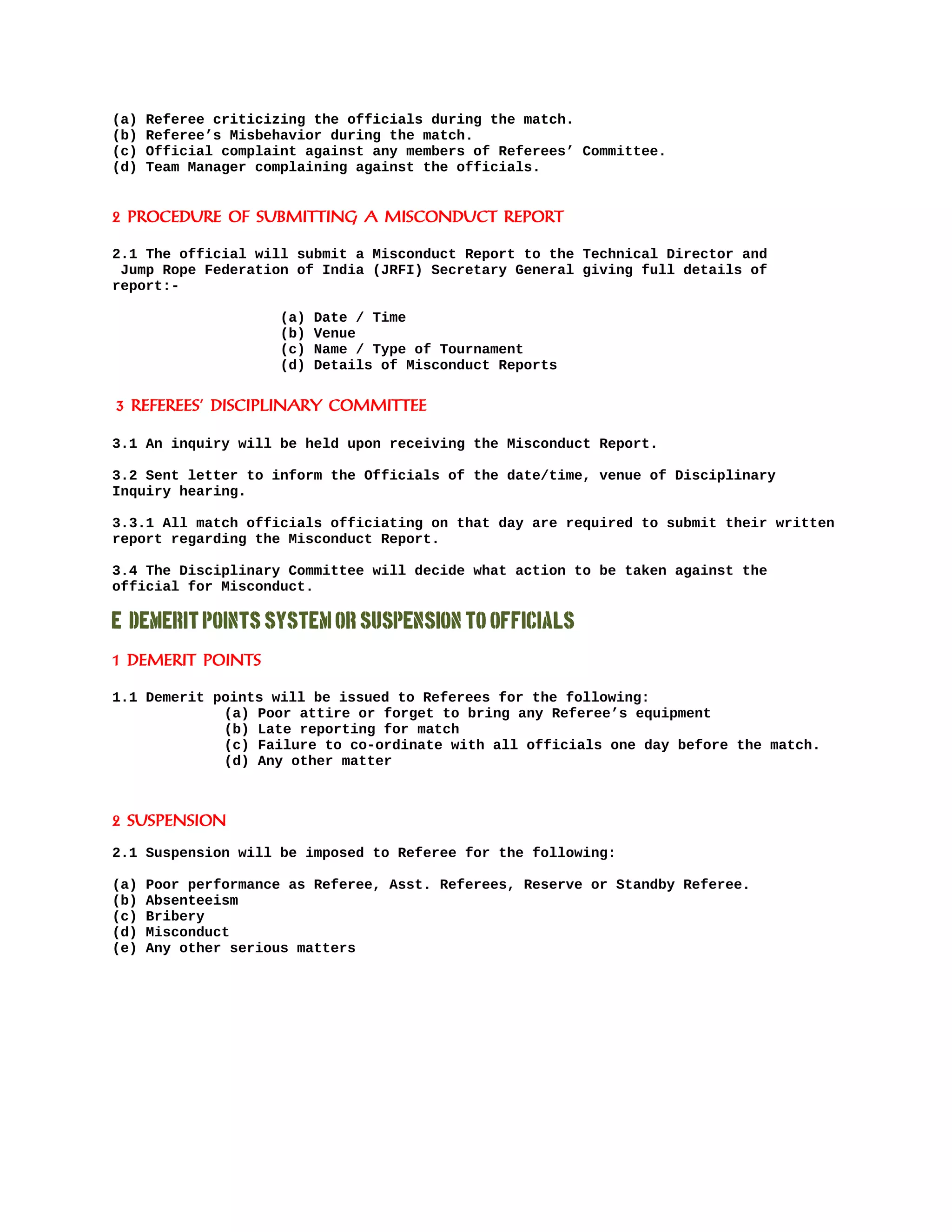 Referees Code Of Ethics | PDF