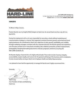 Reference Letter: Max Gray, VP of Sales and Marketing