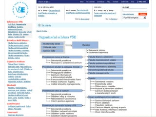 Stránky univerzity VŠE