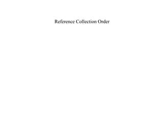 Reference Collection Order
 