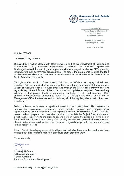 Reference letter