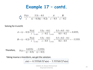 Reference for z and inverse z transform | PDF