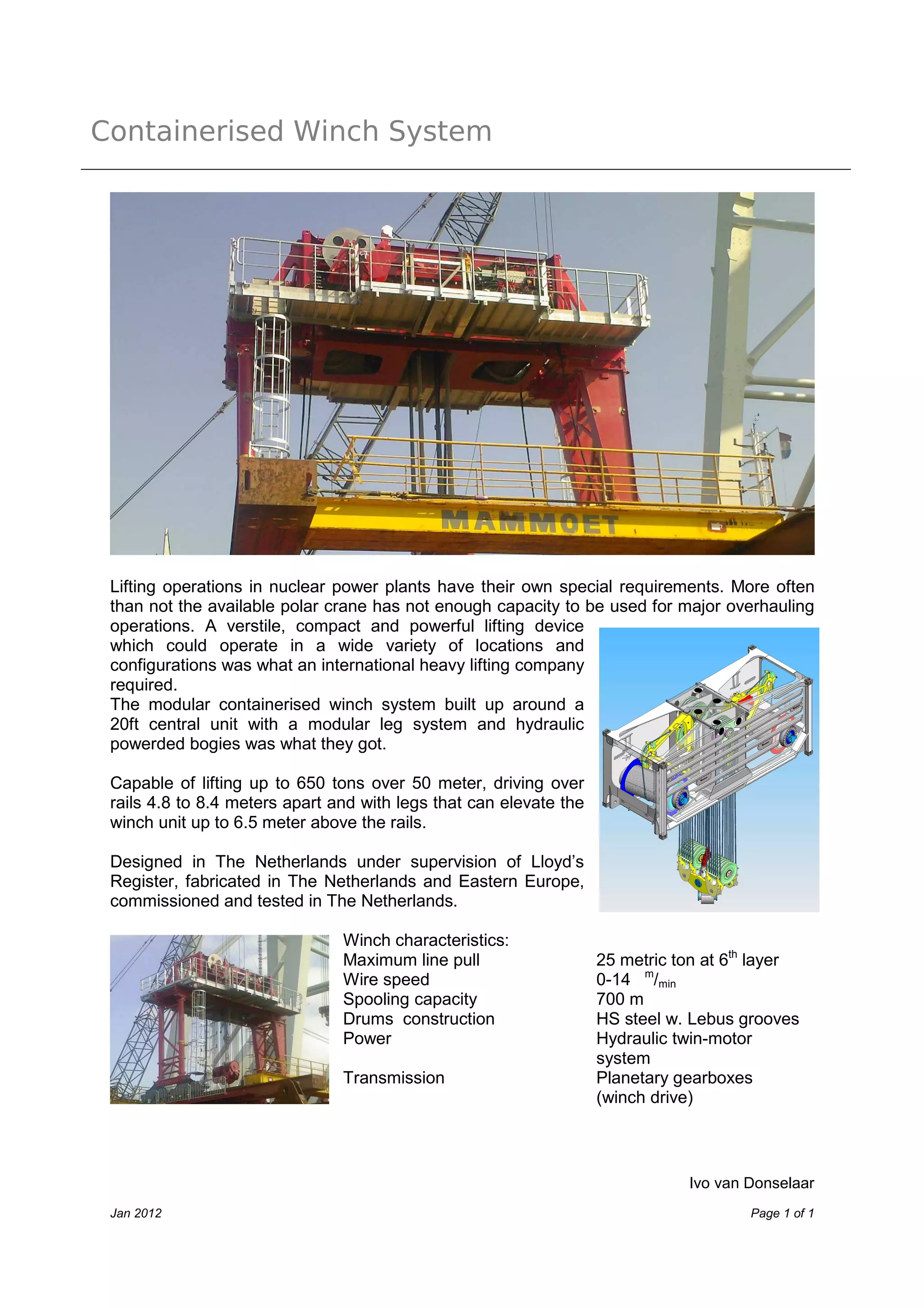 Containerised Winch System | PDF