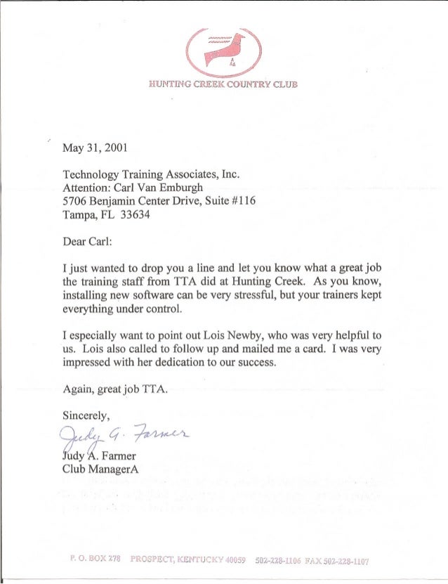 Recommendation Letter For Country Club Membership Havu