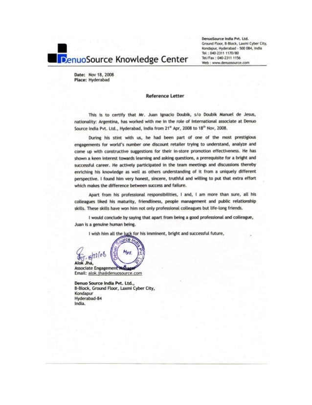 reference letter project manager denuosource ltd recommendation letter for manager