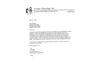 Bernhart Associates' Reference Letters