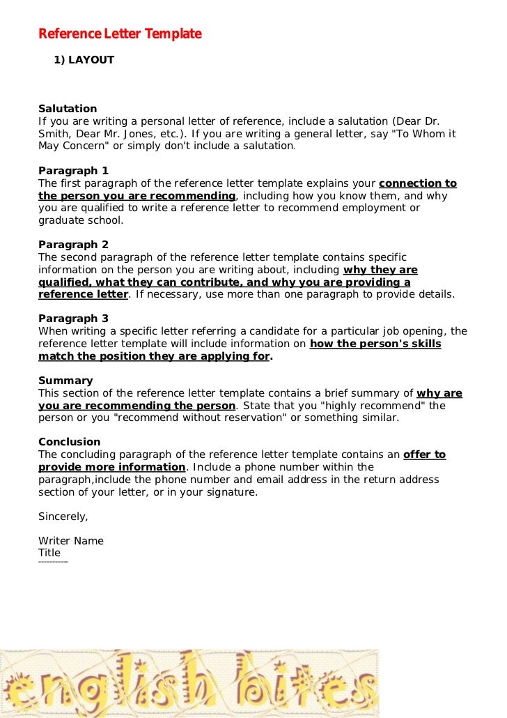 reference letter template school recommendation letter template