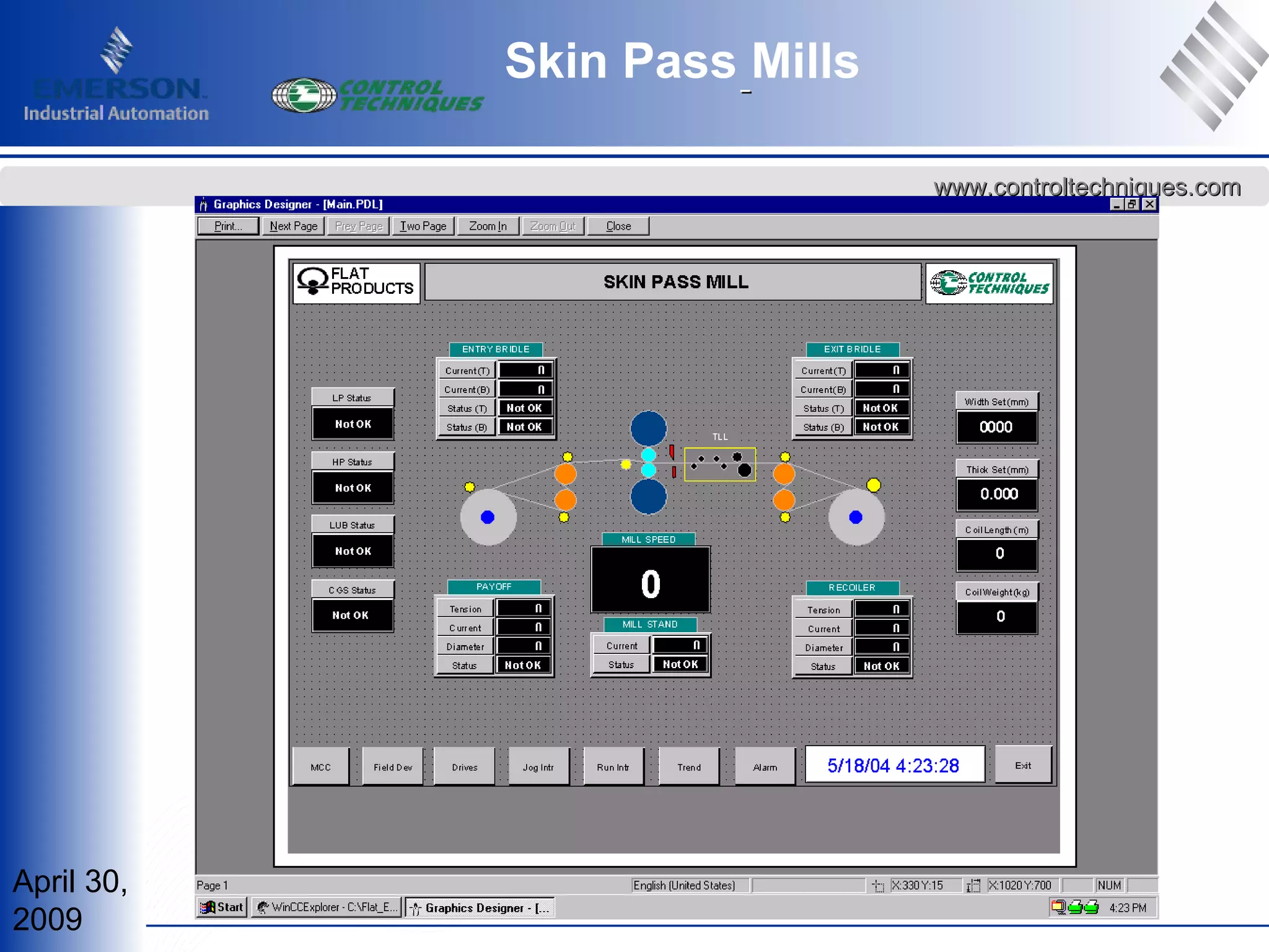 April 30,
2009
www.controltechniques.comwww.controltechniques.com
Skin Pass Mills
 