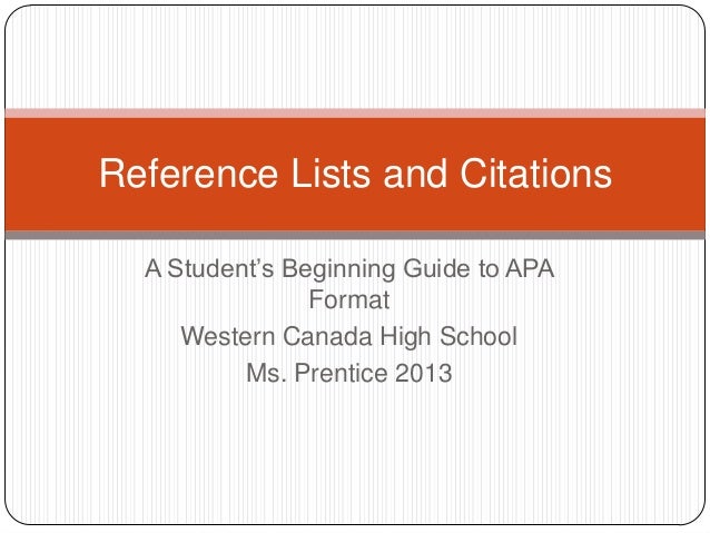 Reference lists and citations apa