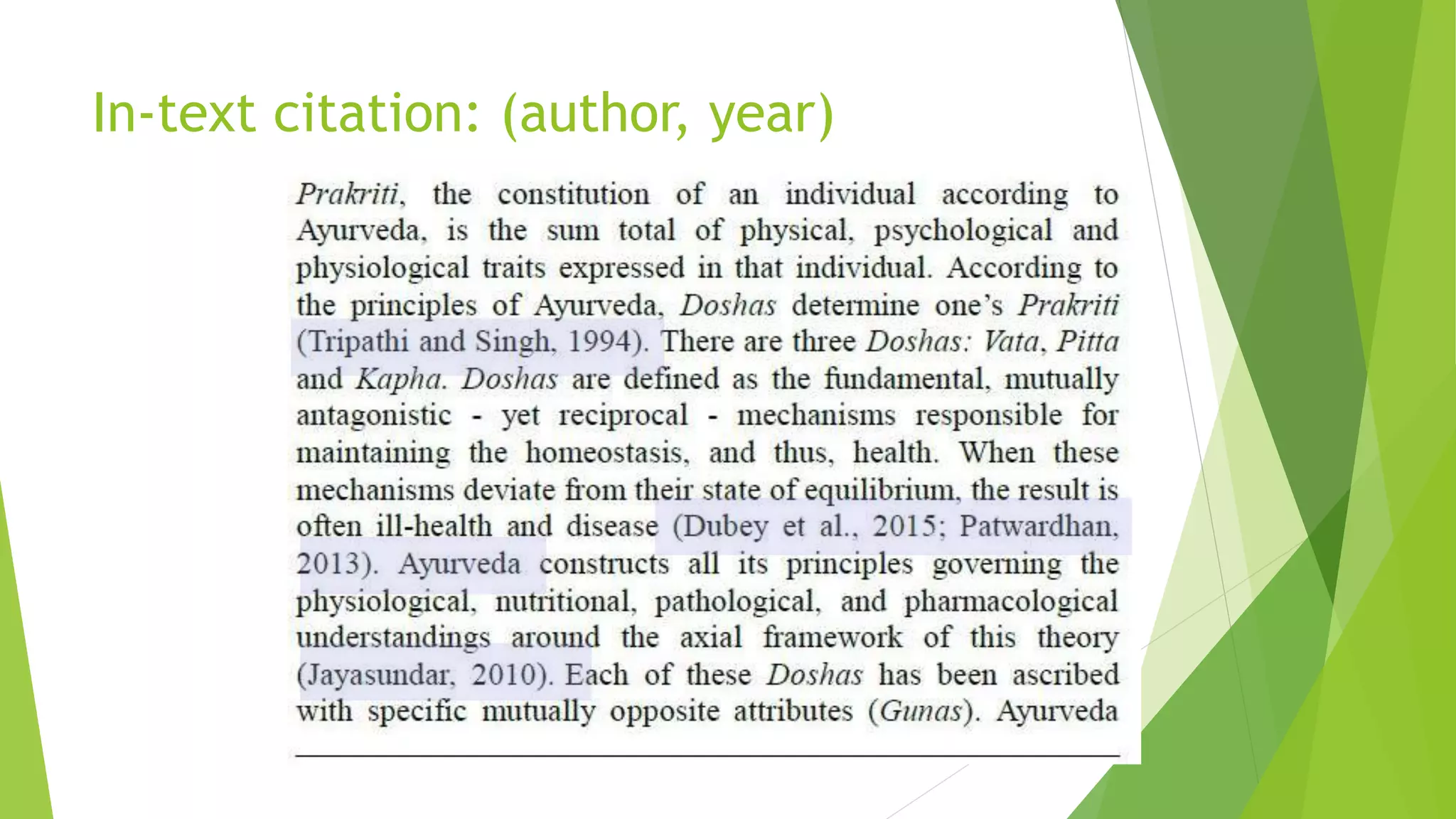 In-text citation: (author, year)
 