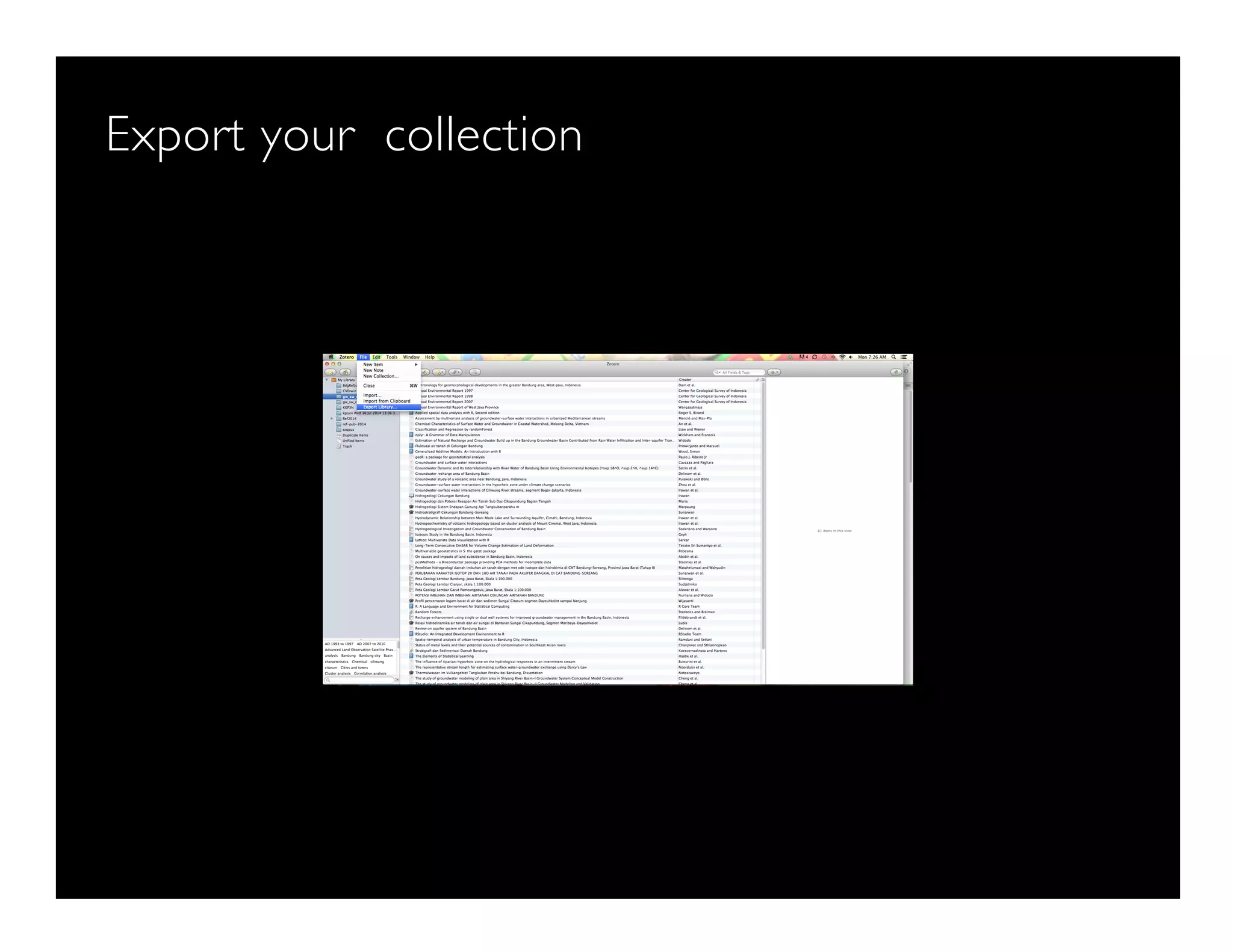 Export your collection
 