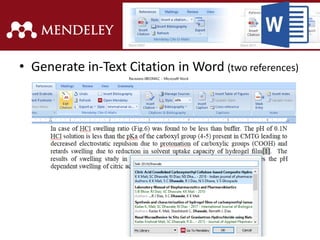 Manuscript Reference Reference management in manuscript writting | PPTX