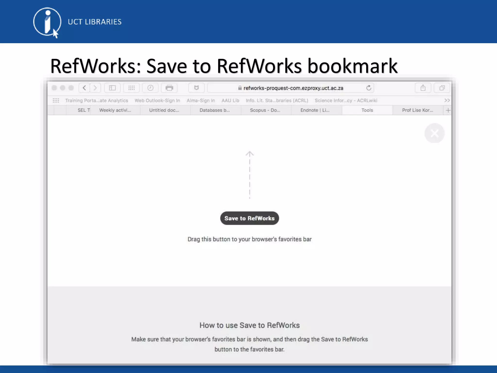RefWorks: Save to RefWorks bookmark
 