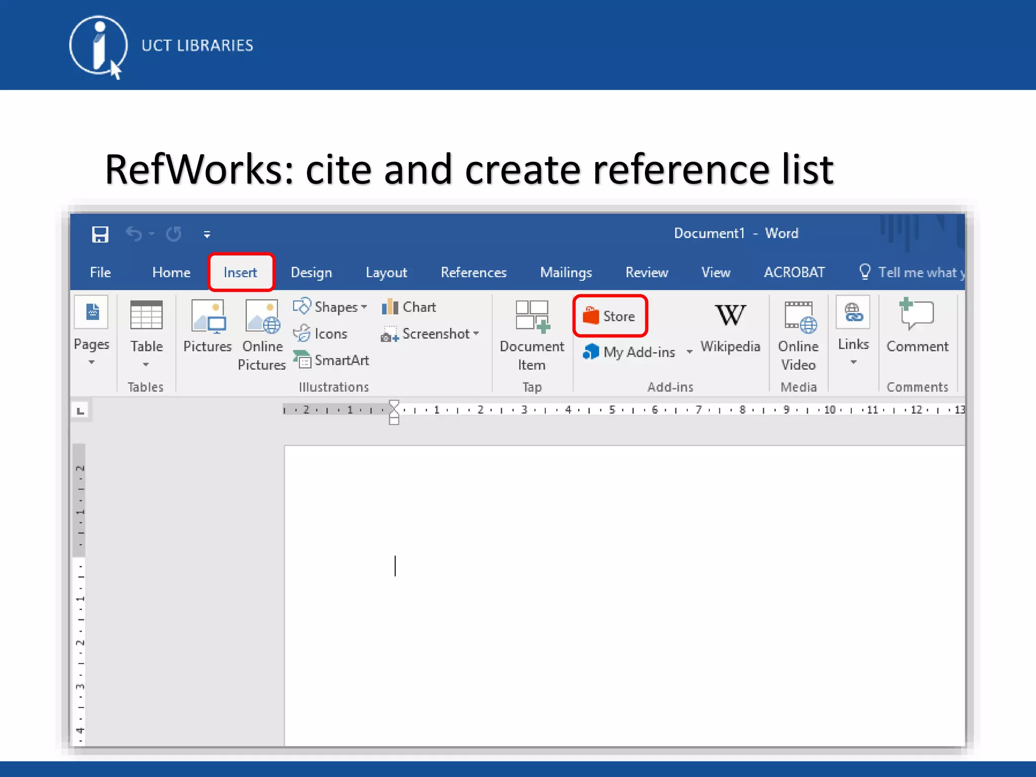 RefWorks: cite and create reference list
 