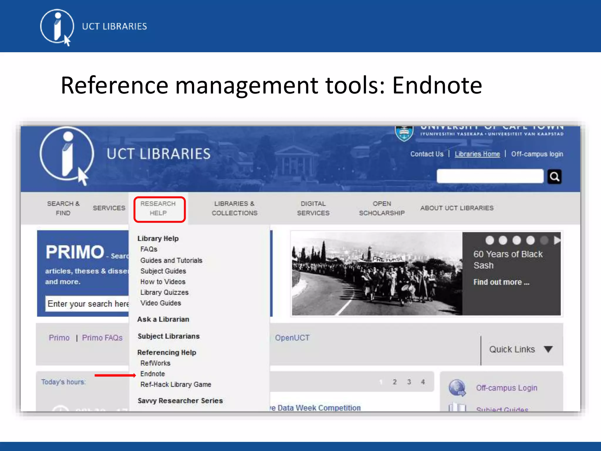 Reference management tools: Endnote
 