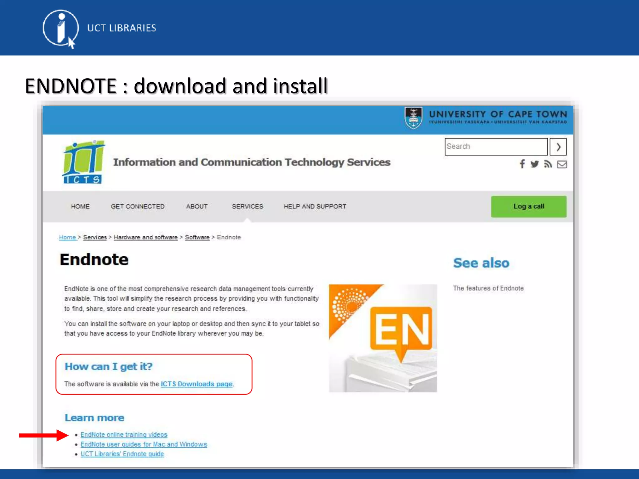 ENDNOTE : download and install
 