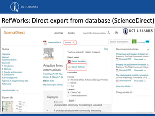 Refworks Database View Reference management tools | PPTX
