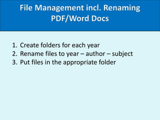 Reference management training workshop | PPTX