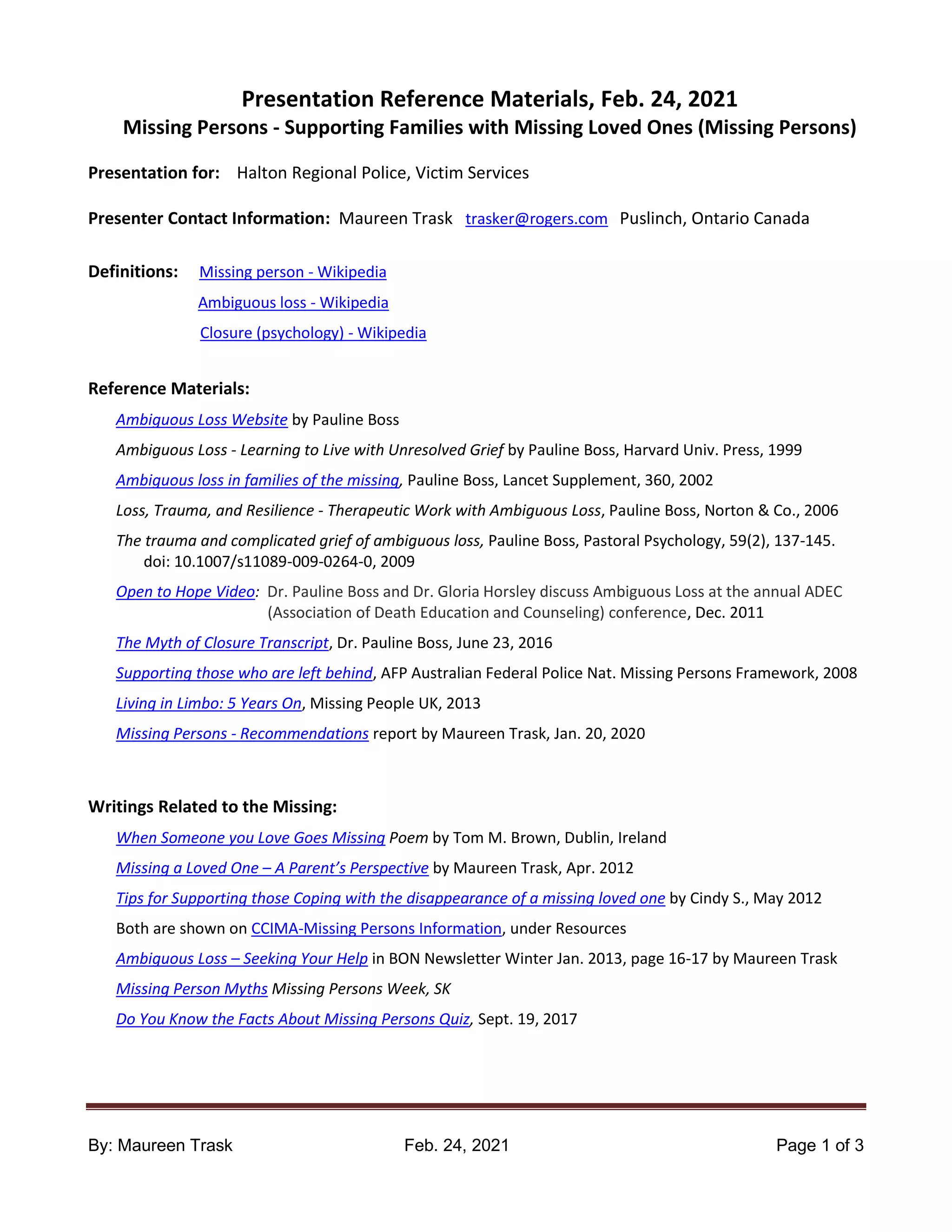 Reference Materials Feb. 24 2021 | PDF