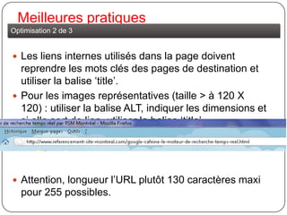 Historique référencementLa longueur des requêtes augmente avec les moteurs qui poussent de plus en plus vers une « conversation »pour fournir des résultats personnalisés :Source : comScore, 2010