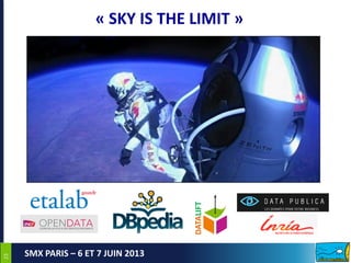 2323
SMX PARIS – 6 ET 7 JUIN 2013
« SKY IS THE LIMIT »
 