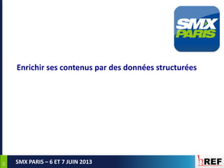6565
SMX PARIS – 6 ET 7 JUIN 2013
Enrichir ses contenus par des données structurées
 