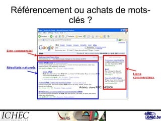 Référencement ou achats de mots-clés ? Adviso,  chaire  RBC, 04/2006 