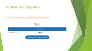 Vérifier son Page Rank
 https://smallseotools.com/google-pagerank-checker/
 