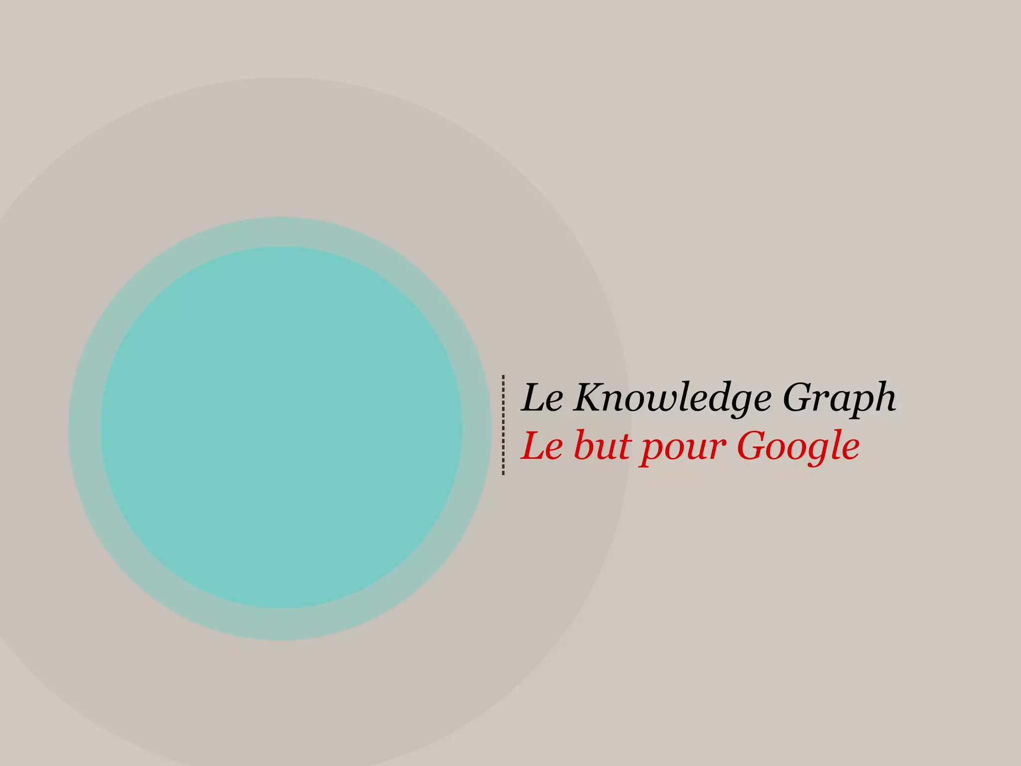 Le Knowledge Graph
Le but pour Google
 