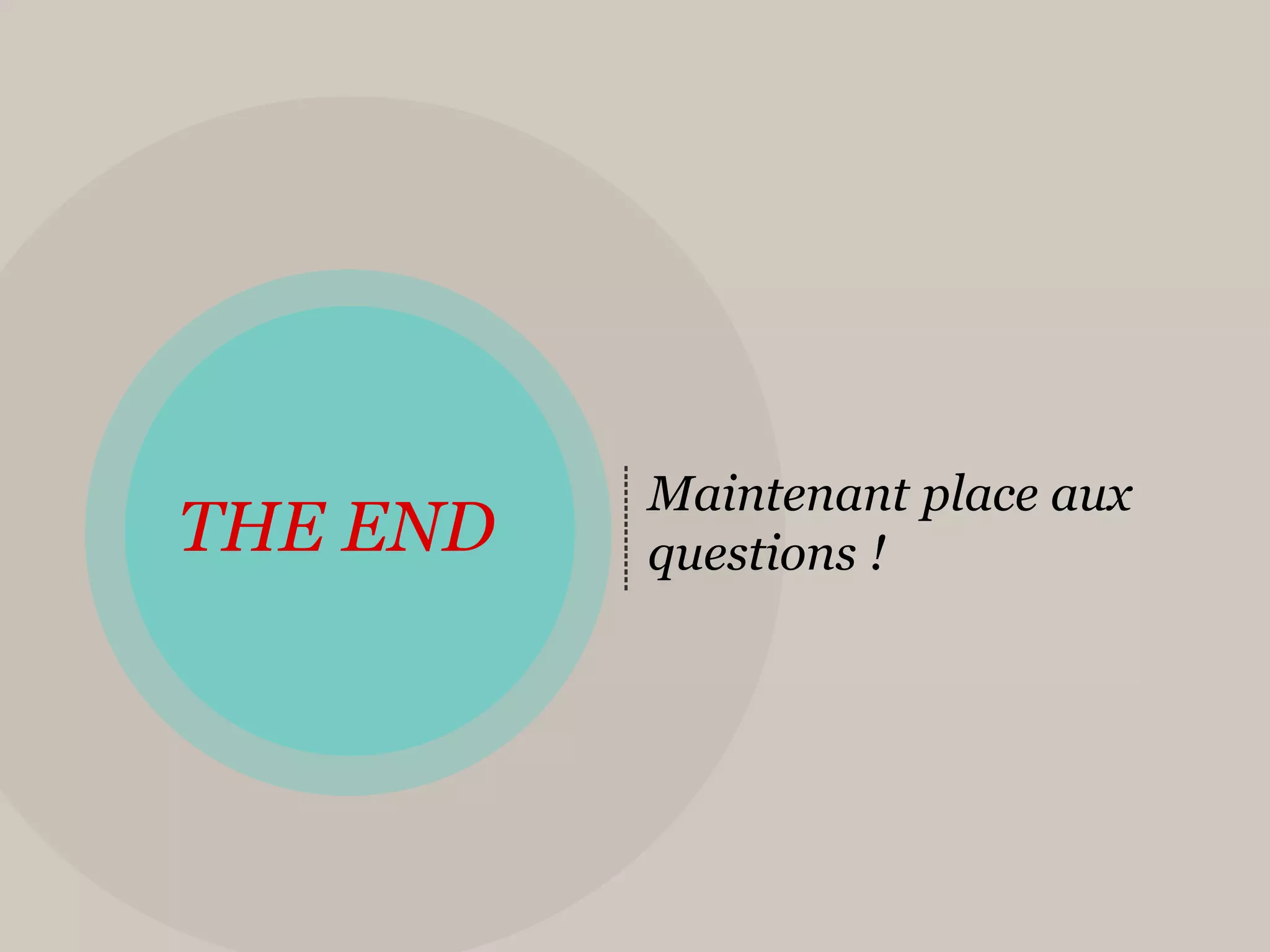 Maintenant place aux
THE END   questions !
 