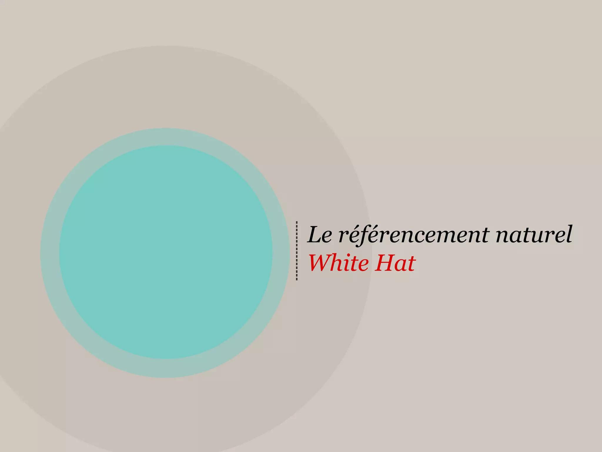 Le référencement naturel
White Hat
 